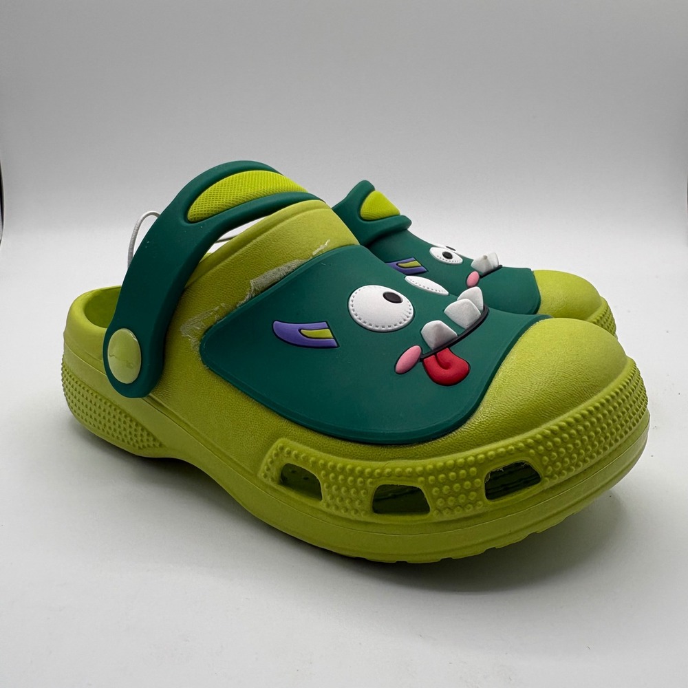 Jackshibo Toddler Kids Monster‎ Clogs Green Water Pool Beach Sandals Size 9.5